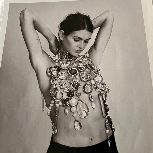 Bohemian Bib Style Necklace with Semi Precious Stones .925 Silver Handmade India - Picture 7 of 8